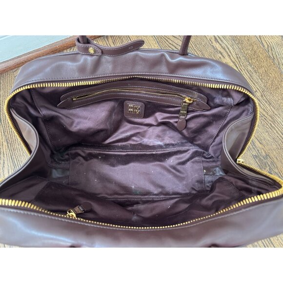 Miu Miu Beau Logo-Debossed Leather Bag Coffee Brown - Picture 8 of 10